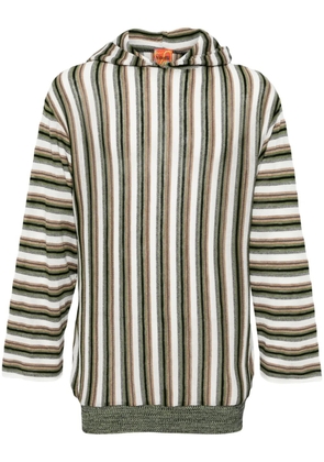 VITELLI striped linen-blend hoodie - Green