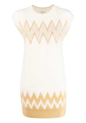 Onefifteen zigzag embroidered mini dress - White