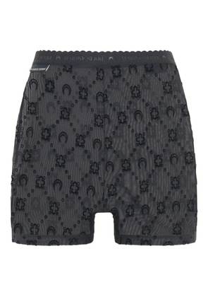 Marine Serre flock-print mesh shorts - Black