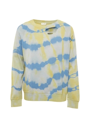 Saint Laurent Pre-Owned distressed tie-dye sweater - Yellow