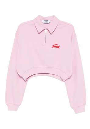 MSGM logo-embroidered top - Pink