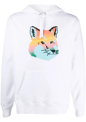 Maison Kitsuné fox-print cotton hoodie - White