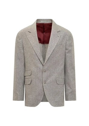 Brunello Cucinelli checked two-button suit - Brown
