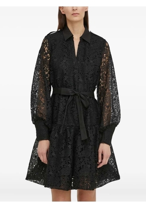 Bruuns Bazaar lace-panel tiered mini dress - Black