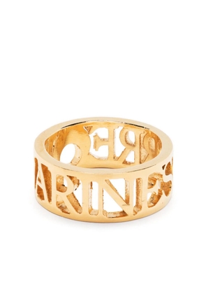 Marine Serre logo cut-out polished ring - Gold