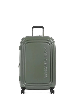 Mandarina Duck large Logoduck ribbed trolley suitcase - Green