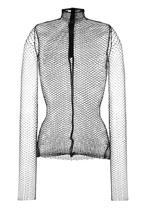 REV semi-sheer long-sleeve top - Black