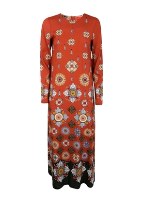 La DoubleJ floral-print long-sleeve dress - Orange