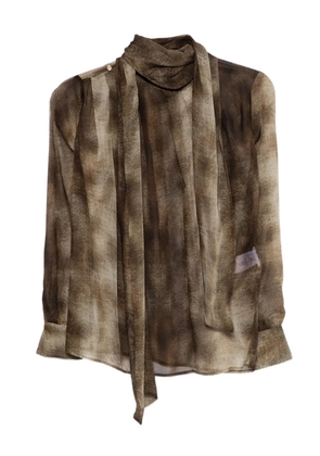Elisabetta Franchi tie-neck silk top - Brown