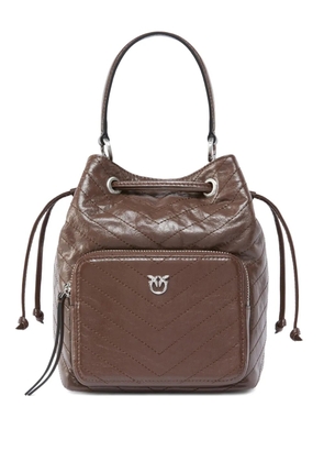 PINKO small Cargo leather bucket bag - Brown