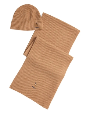 Polo Ralph Lauren ribbed beanie and scarf set - Brown