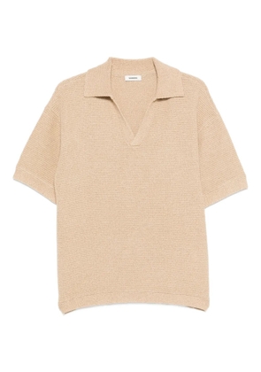 SANDRO knitted polo shirt - Neutrals