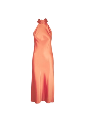 Galvan London Sienna halterneck midi dress - Orange