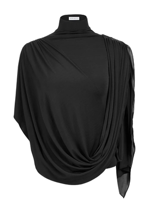 Nina Ricci high-neck draped top - Black