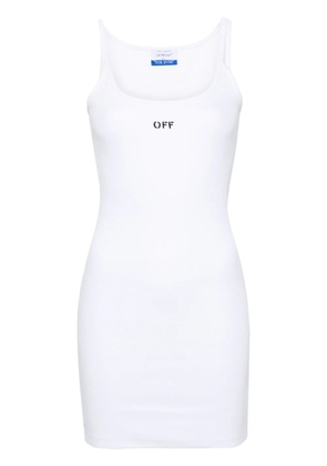 Off-White logo-print ribbed minidress