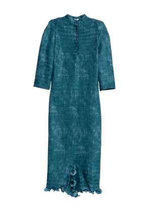 FENDI button ruffled midi dress - Blue