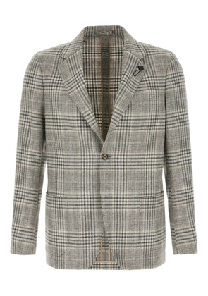 Lardini checked-pattern single-button blazer - Neutrals