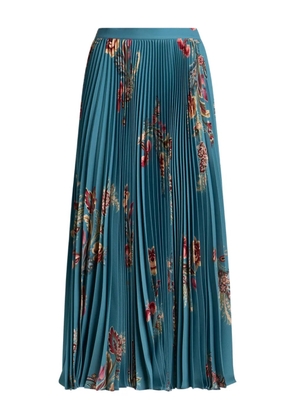ETRO pleated floral-print midi skirt - Blue
