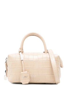 Max Mara Mxaholdalls top-handle croco-effect mini bag - Neutrals
