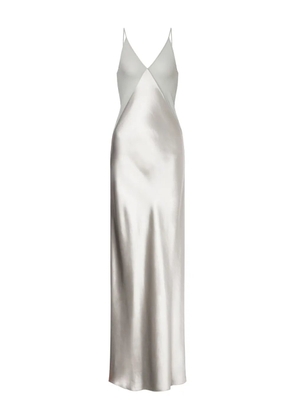 Alberta Ferretti satin long dress - Grey