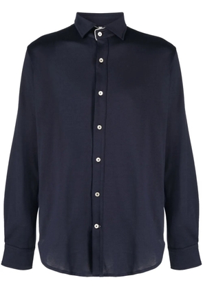 Eleventy contrasting-trim cotton shirt - Blue