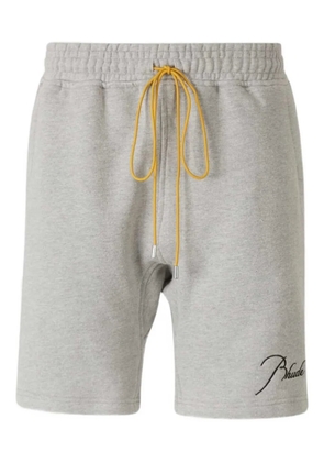 RHUDE drawstring embroidered track shorts - Grey