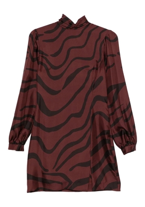 Raquel Diniz high-neck wave-print mini dress - Red
