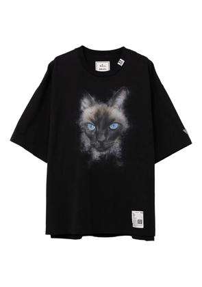 Maison MIHARA YASUHIRO cat-print text-detail T-shirt - Black
