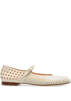 AGL perforated-design ballet flats - White