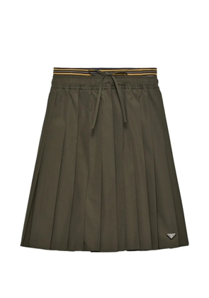 Prada pleated poplin midi-skirt - Green