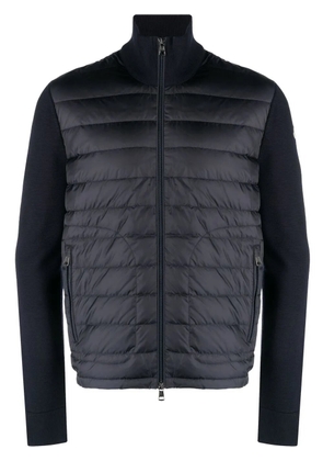 Moncler padded-panel zip-up cardigan - Blue