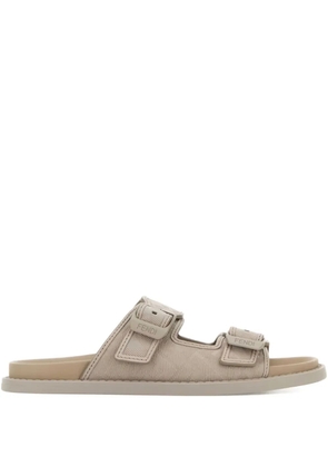 FENDI leather flap sandals - Neutrals