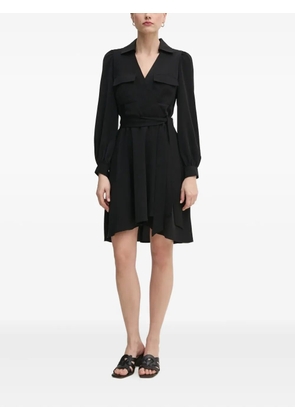 DKNY wrap-front long-sleeve mini dress - Black