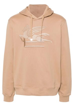 ETRO Pegaso-embroidered hoodie - Neutrals