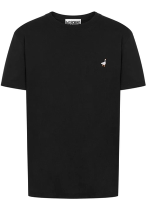 Moschino duck-embroidered cotton T-shirt - Black