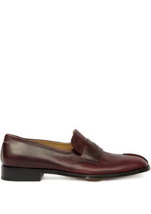 MM6 Maison Margiela Tabi leather loafers - Red