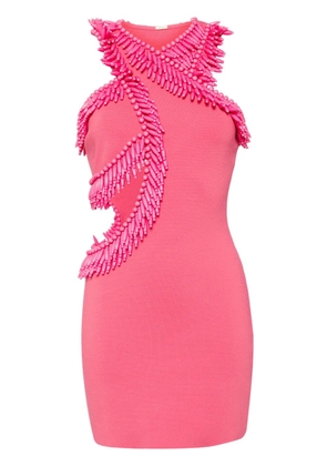 Cult Gaia bead-embellished cut-out dress - Pink