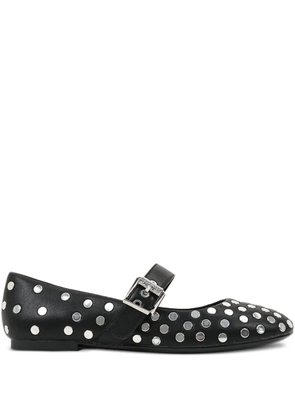 Karl Lagerfeld stud-embellished buckle ballet flats - Black