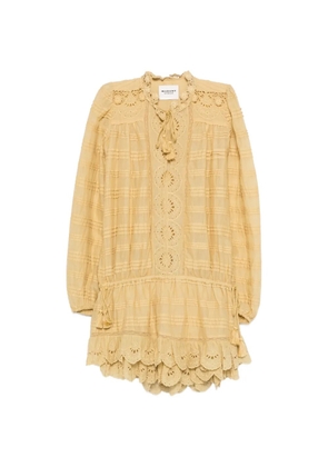 MARANT ÉTOILE long-sleeve ruffled mini dress - Neutrals