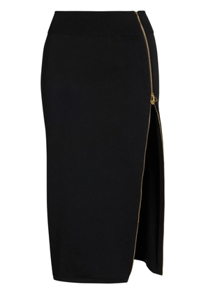 Patou decorative-zip midi skirt - Black