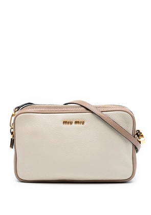 Miu Miu Pre-Owned 2010-2026 Bicolor Madras Double Zip Camera Bag crossbody bag - Brown