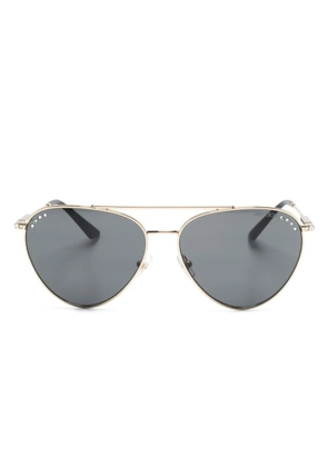 Jimmy Choo Eyewear crystal-embellished pilot-frame sunglasses - Gold