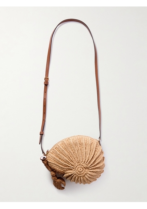 Anya Hindmarch - Hermit Crab Leather-trimmed Raffia Shoulder Bag - Neutrals - One size
