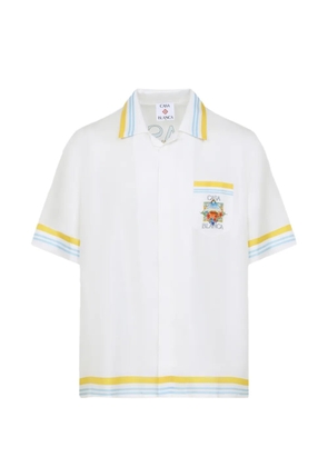 Casablanca camp-collar printed shirt - White