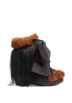 Valentino Garavani 45mm Snowish fur-trimmed boots - Brown