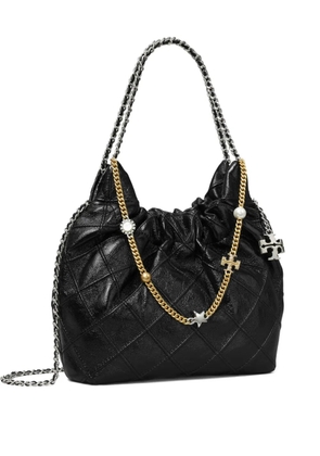 Tory Burch mini Fleming Distressed tote bag - Black