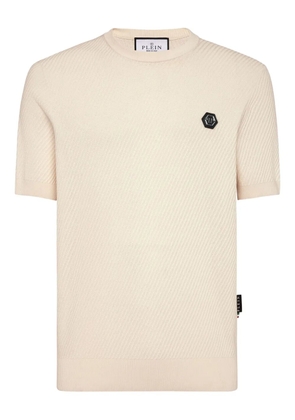 Philipp Plein ribbed short-sleeve sweater - Neutrals