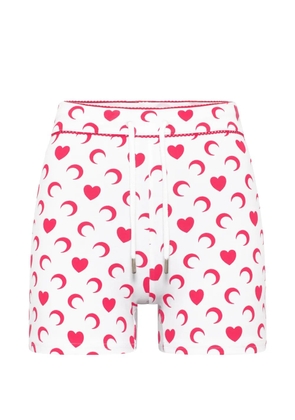Marine Serre moon heart mini shorts - White