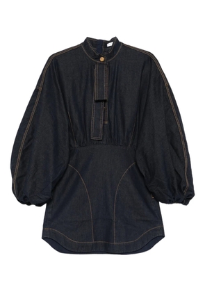 ZIMMERMANN bishop-sleeve denim mini dress - Blue