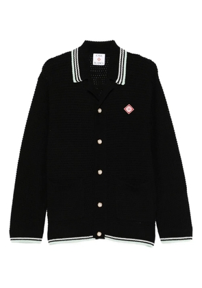 Casablanca buttoned ribbed knit cardigan - Black
